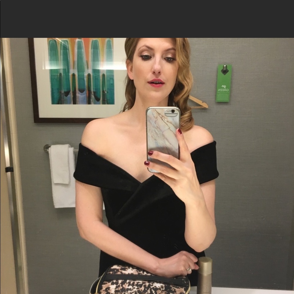 Black size 4 Eliza Velvet evening gown.